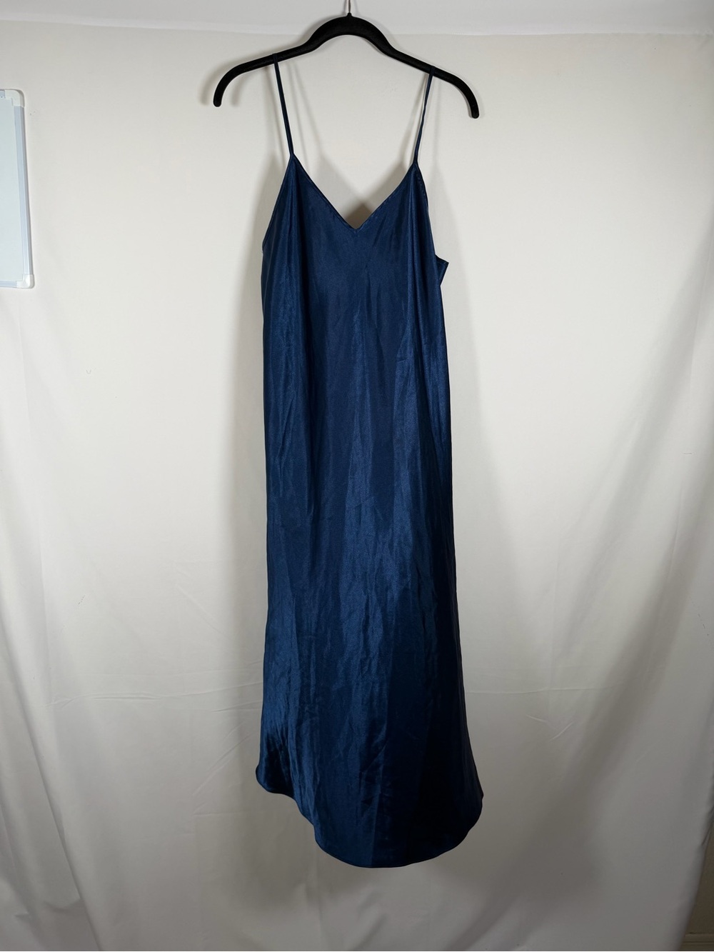 Vintage Navy Midi Slip Dress with Spaghetti Straps